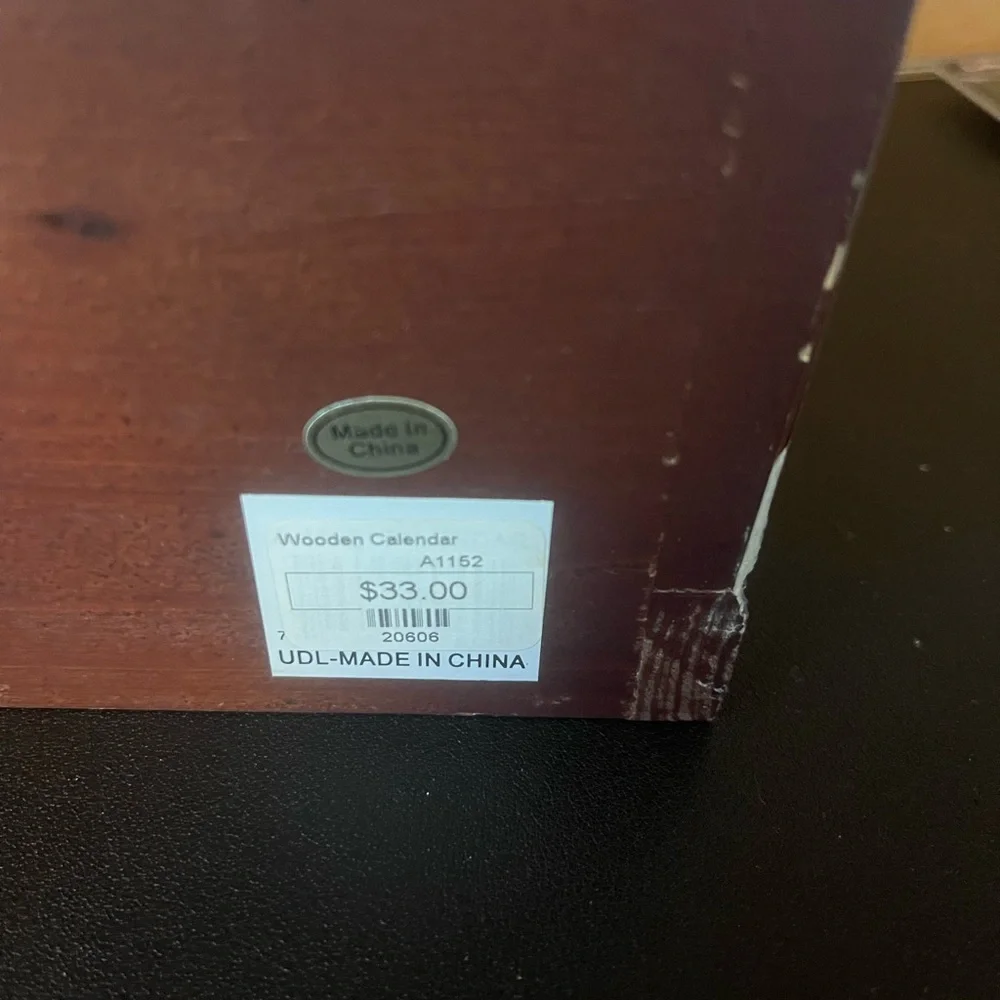 Vintage Wooden Perpetual Calendar